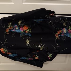 Floral Black Kimono